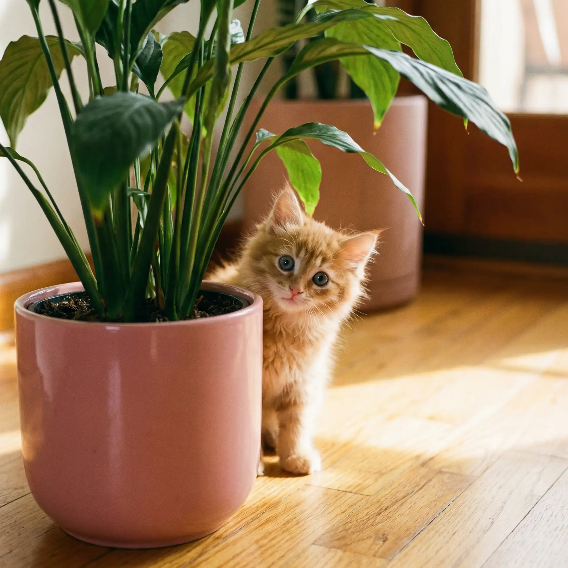 小猫从花盆后探头 - 极乐门导航